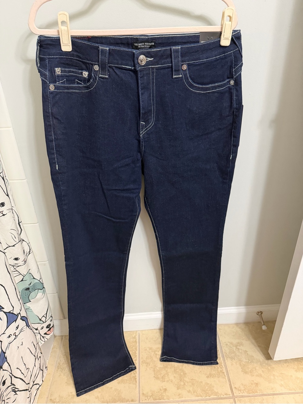 NWT True Religion Women's Dark Indigo Straight Leg Jeans